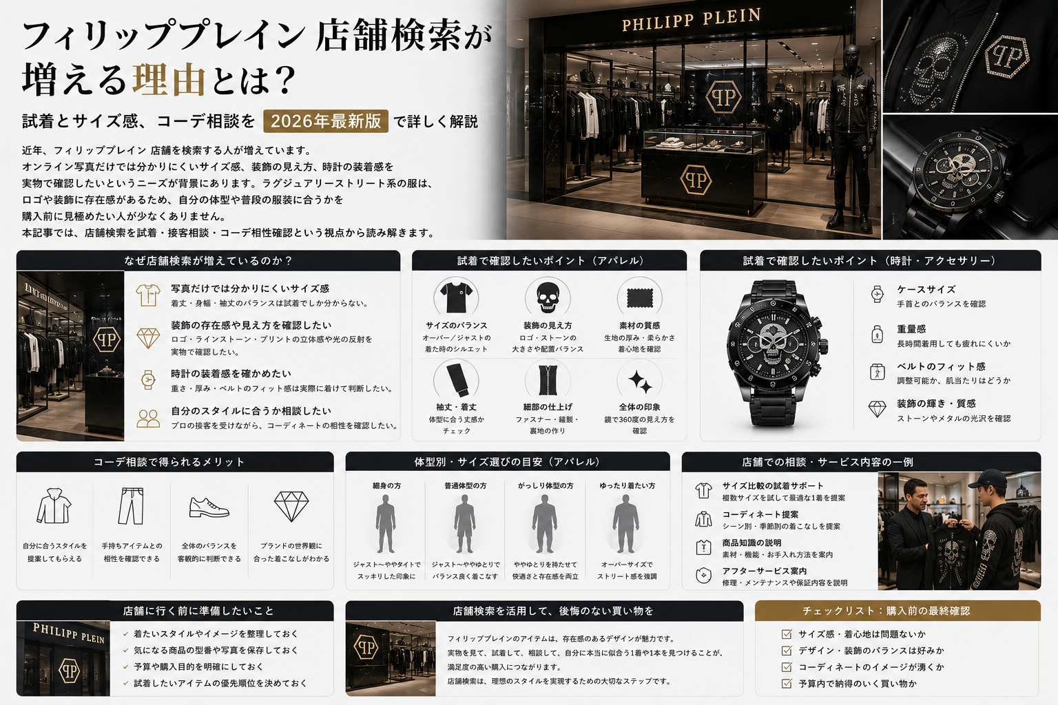 フィリッププレイン 店舗検索が増える背景を試着とサイズ感から解説するイメージ