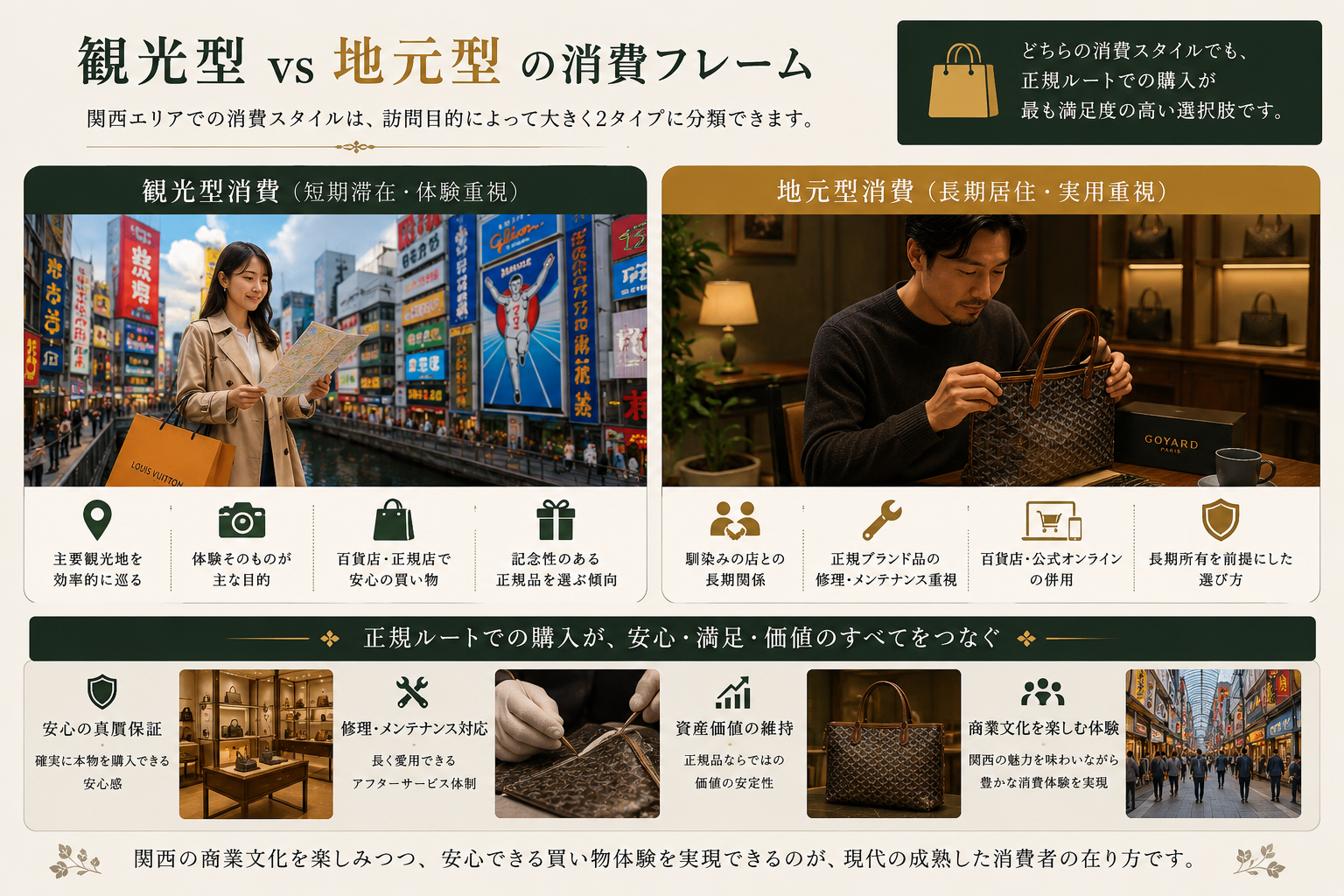観光型と地元型の関西消費スタイル比較
