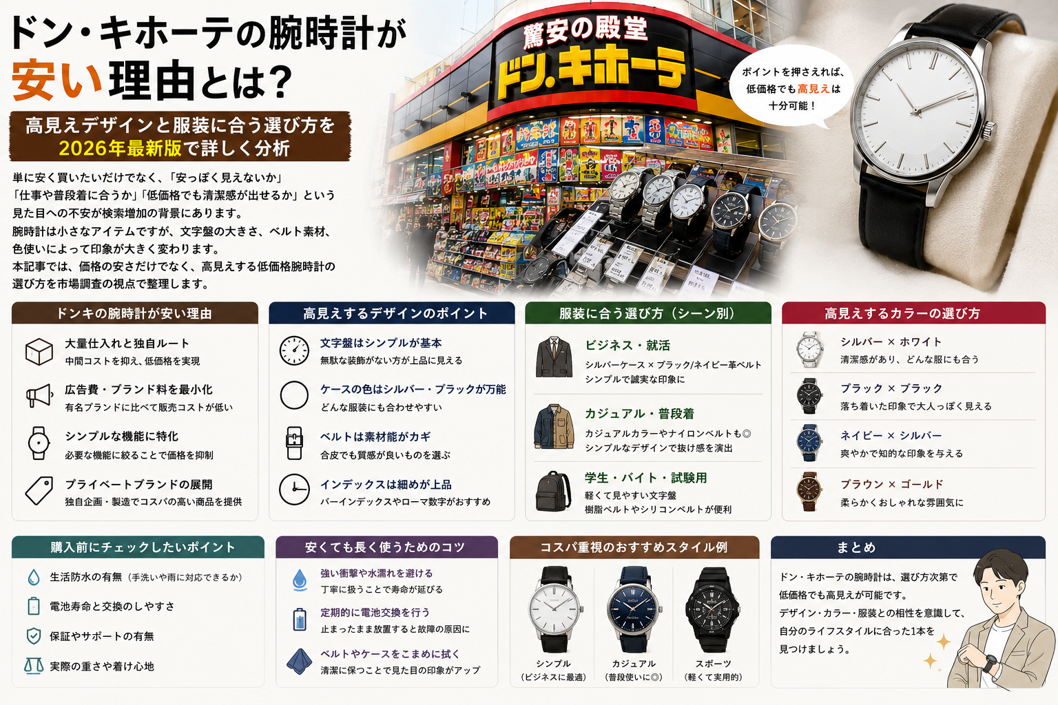 ドンキホーテ 腕時計 安い検索が増える背景を安っぽく見えない選び方から解説するイメージ